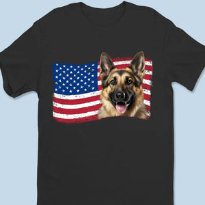 Custom Photo American Flag - Dog & Cat Personalized Custom Unisex T-shirt, Hoodie, Sweatshirt - Gift For Pet Owners, Pet Lovers