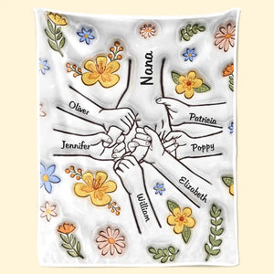 We Love You Mum - Family Personalized Custom 3D Inflated Effect Printed Blanket - Mother's Day, Gift For Mom, Grandma