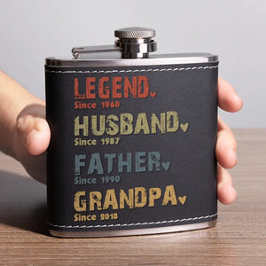 The Amazing Journey Of A Man - Family Personalized Custom Hip Flask - Father's Day, Gift For Dad, Grandpa