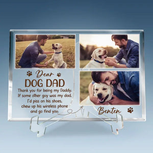 Custom Photo Thank You For Being My Daddy - Family Personalized Custom Rectangle Shaped Acrylic Plaque - Gift For Pet Owners, Pet Lovers