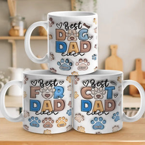 Best Fur Dad Ever - Dog & Cat Personalized Custom 3D Inflated Effect Printed Mug - Father's Day, Gift For Pet Owners, Pet Lovers