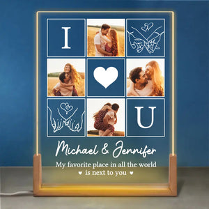 Custom Photo You Are My Favorite One - Couple Personalized Custom Shaped 3D LED Walnut Night Light - Gift For Husband Wife, Anniversary