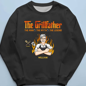 The Grillfather, The Legend - Family Personalized Custom Unisex T-shirt, Hoodie, Sweatshirt - Father's Day, Gift For Dad, Grandpa