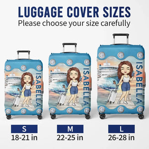 Just A Girl Who Loves Cruising - Travel Personalized Custom Luggage Cover - Holiday Vacation Gift, Gift For Adventure Travel Lovers