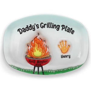 The Power Of A Dad In A Child’s Life - Family Personalized Custom 3D Inflated Effect Platter - Father's Day, Gift For Dad, Grandpa