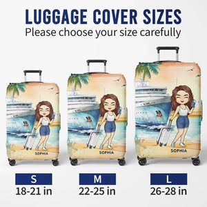 The Sea Is Calling - Travel Personalized Custom Luggage Cover - Holiday Vacation Gift, Gift For Adventure Travel Lovers