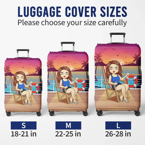 The Girl Who Loves Cruising - Travel Personalized Custom Luggage Cover - Holiday Vacation Gift, Gift For Adventure Travel Lovers