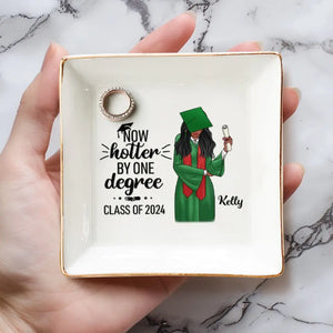 Now Hotter By One Degree - Family Personalized Custom Jewelry Dish - Graduation Gift For Family Members, Siblings, Brothers, Sisters