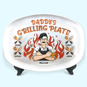 The King Of The Kitchen - Family Personalized Custom 3D Inflated Effect Platter - Father's Day, Gift For Dad, Grandpa