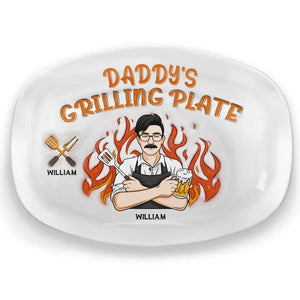 The King Of The Kitchen - Family Personalized Custom 3D Inflated Effect Platter - Father's Day, Gift For Dad, Grandpa