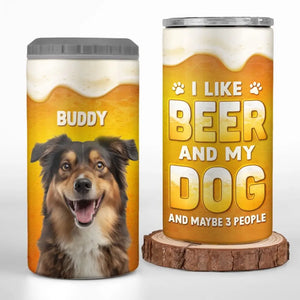 Custom Photo Dog Father Beer Lover - Dog Personalized Custom 4 In 1 Can Cooler Tumbler - Father's Day, Gift For Pet Owners, Pet Lovers