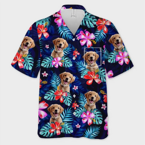 Custom Photo It's Summer & Time For Wandering - Dog & Cat Personalized Custom Unisex Tropical Hawaiian Aloha Shirt - Summer Vacation Gift, Gift For Pet Owners, Pet Lovers