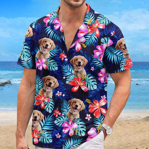 Custom Photo It's Summer & Time For Wandering - Dog & Cat Personalized Custom Unisex Tropical Hawaiian Aloha Shirt - Summer Vacation Gift, Gift For Pet Owners, Pet Lovers