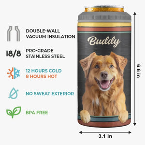 Custom Photo Dog Solves Most Of My Problems, Beer Solves The Rest - Dog Personalized Custom 4 In 1 Can Cooler Tumbler - Father's Day, Gift For Pet Owners, Pet Lovers