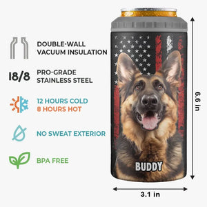 Custom Photo Hold My Drink I Gotta Pet This Dog - Dog Personalized Custom 4 In 1 Can Cooler Tumbler - Father's Day, Gift For Pet Owners, Pet Lovers