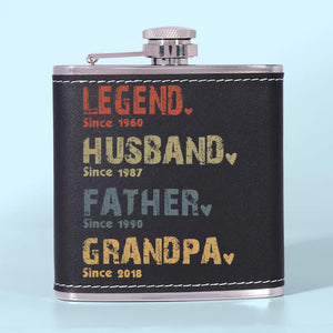 The Amazing Journey Of A Man - Family Personalized Custom Hip Flask - Father's Day, Gift For Dad, Grandpa