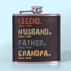 The Amazing Journey Of A Man - Family Personalized Custom Hip Flask - Father's Day, Gift For Dad, Grandpa