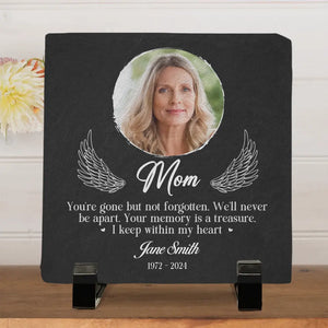 Custom Photo To Live In The Hearts - Memorial Personalized Custom Square Shaped Memorial Stone - Sympathy Gift For Family Members