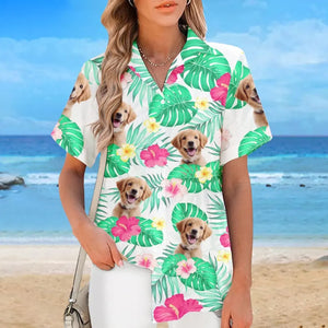 Custom Photo It's Summer Time - Dog & Cat Personalized Custom Unisex Tropical Hawaiian Aloha Shirt - Summer Vacation Gift, Gift For Pet Owners, Pet Lovers