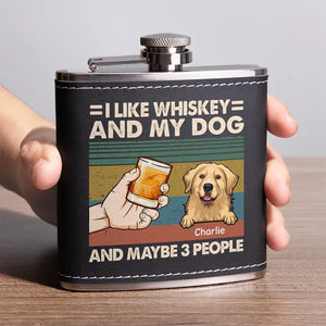 Wanna Stay Home And Chill With My Dog - Dog Personalized Custom Hip Flask - Gift For Pet Owners, Pet Lovers