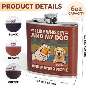 Wanna Stay Home And Chill With My Dog - Dog Personalized Custom Hip Flask - Gift For Pet Owners, Pet Lovers