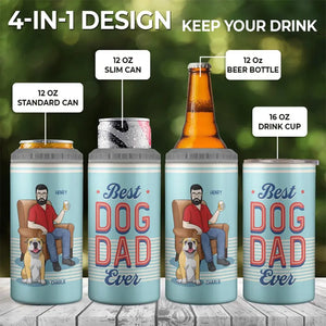 My Dad Is Cooler Than Yours - Dog Personalized Custom 4 In 1 Can Cooler Tumbler - Father's Day, Gift For Pet Owners, Pet Lovers