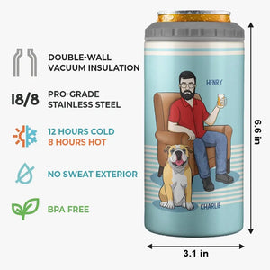 My Dad Is Cooler Than Yours - Dog Personalized Custom 4 In 1 Can Cooler Tumbler - Father's Day, Gift For Pet Owners, Pet Lovers