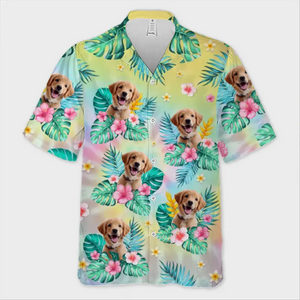 Custom Photo I Just Want To Lie On The Beach - Dog & Cat Personalized Custom Unisex Tropical Hawaiian Aloha Shirt - Summer Vacation Gift, Gift For Pet Owners, Pet Lovers