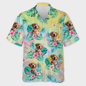 Custom Photo I Just Want To Lie On The Beach - Dog & Cat Personalized Custom Unisex Tropical Hawaiian Aloha Shirt - Summer Vacation Gift, Gift For Pet Owners, Pet Lovers