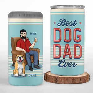 My Dad Is Cooler Than Yours - Dog Personalized Custom 4 In 1 Can Cooler Tumbler - Father's Day, Gift For Pet Owners, Pet Lovers