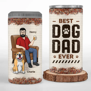 My Mates Are Dog And Beer - Dog Personalized Custom 4 In 1 Can Cooler Tumbler - Father's Day, Gift For Pet Owners, Pet Lovers