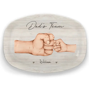 Family Means Putting Your Arms Around Each Other - Family Personalized Custom Platter - Father's Day, Gift For Dad, Grandpa