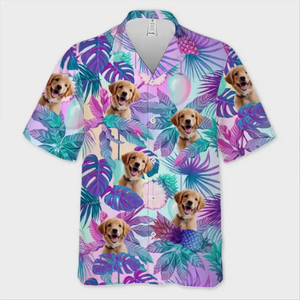 Custom Photo Summer Vibe - Dog & Cat Personalized Custom Unisex Tropical Hawaiian Aloha Shirt - Summer Vacation Gift, Gift For Pet Owners, Pet Lovers