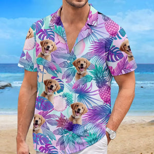 Custom Photo Summer Vibe - Dog & Cat Personalized Custom Unisex Tropical Hawaiian Aloha Shirt - Summer Vacation Gift, Gift For Pet Owners, Pet Lovers