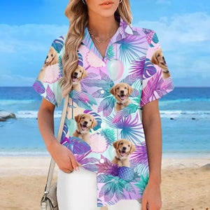 Custom Photo Summer Vibe - Dog & Cat Personalized Custom Unisex Tropical Hawaiian Aloha Shirt - Summer Vacation Gift, Gift For Pet Owners, Pet Lovers