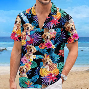 Custom Photo Coolest On The Beach - Dog & Cat Personalized Custom Unisex Tropical Hawaiian Aloha Shirt - Summer Vacation Gift, Gift For Pet Owners, Pet Lovers