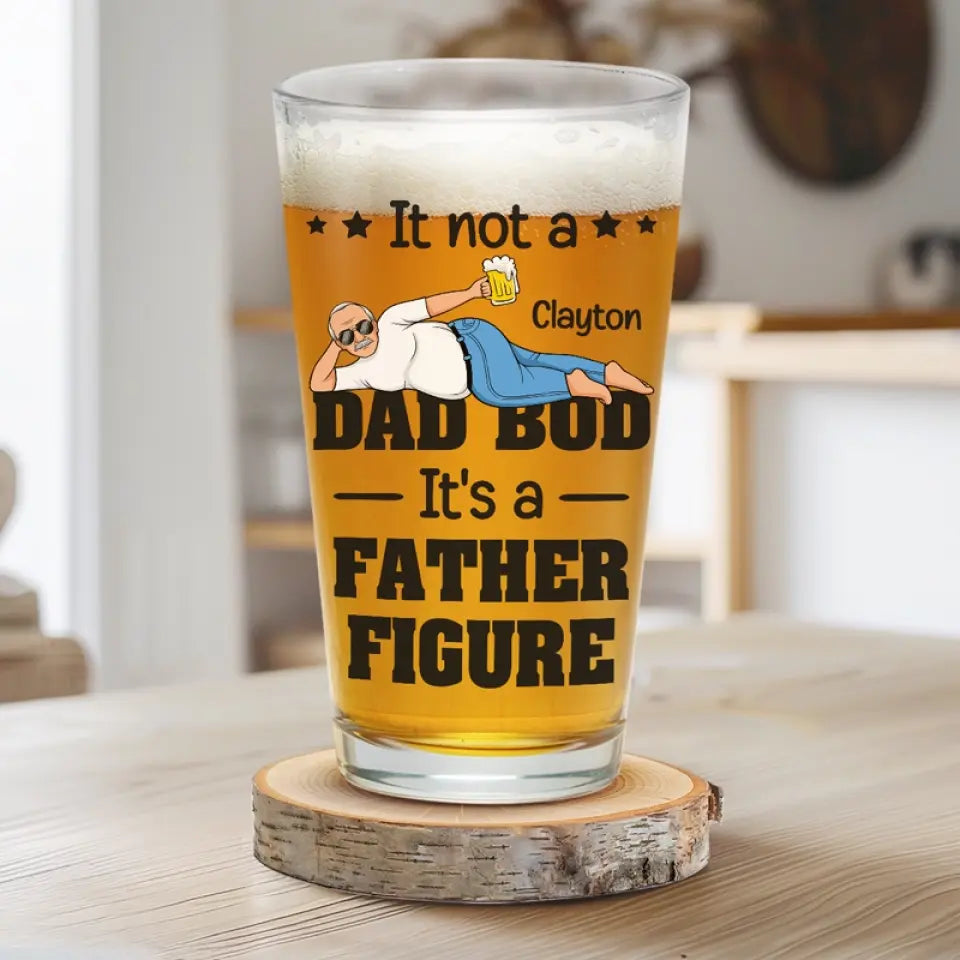 It's A Father Figure - Family Personalized Custom Beer Glass - Father's Day, Gift For Dad, Grandpa