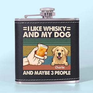 Wanna Stay Home And Chill With My Dog - Dog Personalized Custom Hip Flask - Gift For Pet Owners, Pet Lovers