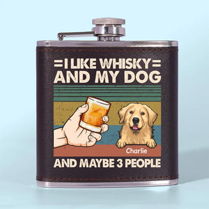 Wanna Stay Home And Chill With My Dog - Dog Personalized Custom Hip Flask - Gift For Pet Owners, Pet Lovers