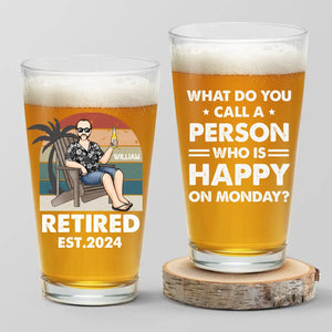 Good Mood Is Sponsored By Retirement And Beer - Personalized Custom Beer Glass - Appreciation, Retirement Gift For Coworkers, Work Friends, Colleagues