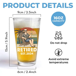 Good Mood Is Sponsored By Retirement And Beer - Personalized Custom Beer Glass - Appreciation, Retirement Gift For Coworkers, Work Friends, Colleagues