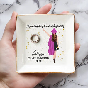 The Tassle Was Worth The Hassle - Family Personalized Custom Jewelry Dish - Graduation Gift For Family Members, Siblings, Brothers, Sisters