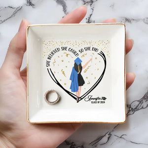 A Sweet Ending To A New Beginning - Family Personalized Custom Jewelry Dish - Graduation Gift For Family Members, Siblings, Brothers, Sisters