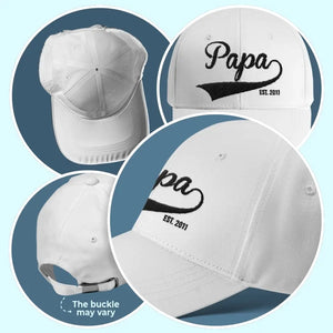 Hey Dad, You're Doing A Great Job - Family Personalized Custom Line Embroidered Cap - Father's Day, Gift For Dad