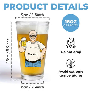 Best Dad Bod Ever Ever Ever - Family Personalized Custom Beer Glass - Father's Day, Gift For Dad, Grandpa