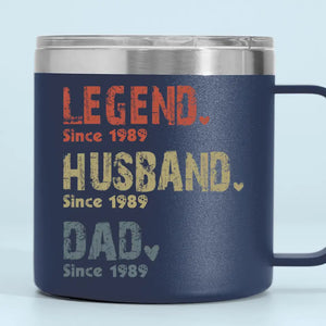 Life Of A Man - Family Personalized Custom 14oz Stainless Steel Tumbler With Handle - Father's Day, Gift For Dad, Grandpa