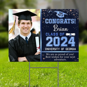 Custom Photo Best Wish For Your Next Adventure - Family Personalized Custom Yard Sign - Graduation Gift For Family Members, Siblings, Brothers, Sisters