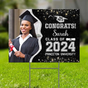 Custom Photo Congrats, You Did It - Family Personalized Custom Yard Sign - Graduation Gift For Family Members, Siblings, Brothers, Sisters