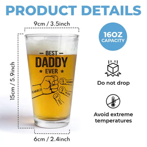 Behind Every Good Kid Is A Great Dad - Family Personalized Custom Beer Glass - Father's Day, Gift For Dad, Grandpa