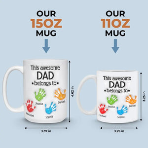 This Awesome Dad Belongs To - Family Personalized Custom 3D Inflated Effect Printed Mug - Father's Day, Gift For Dad, Grandpa